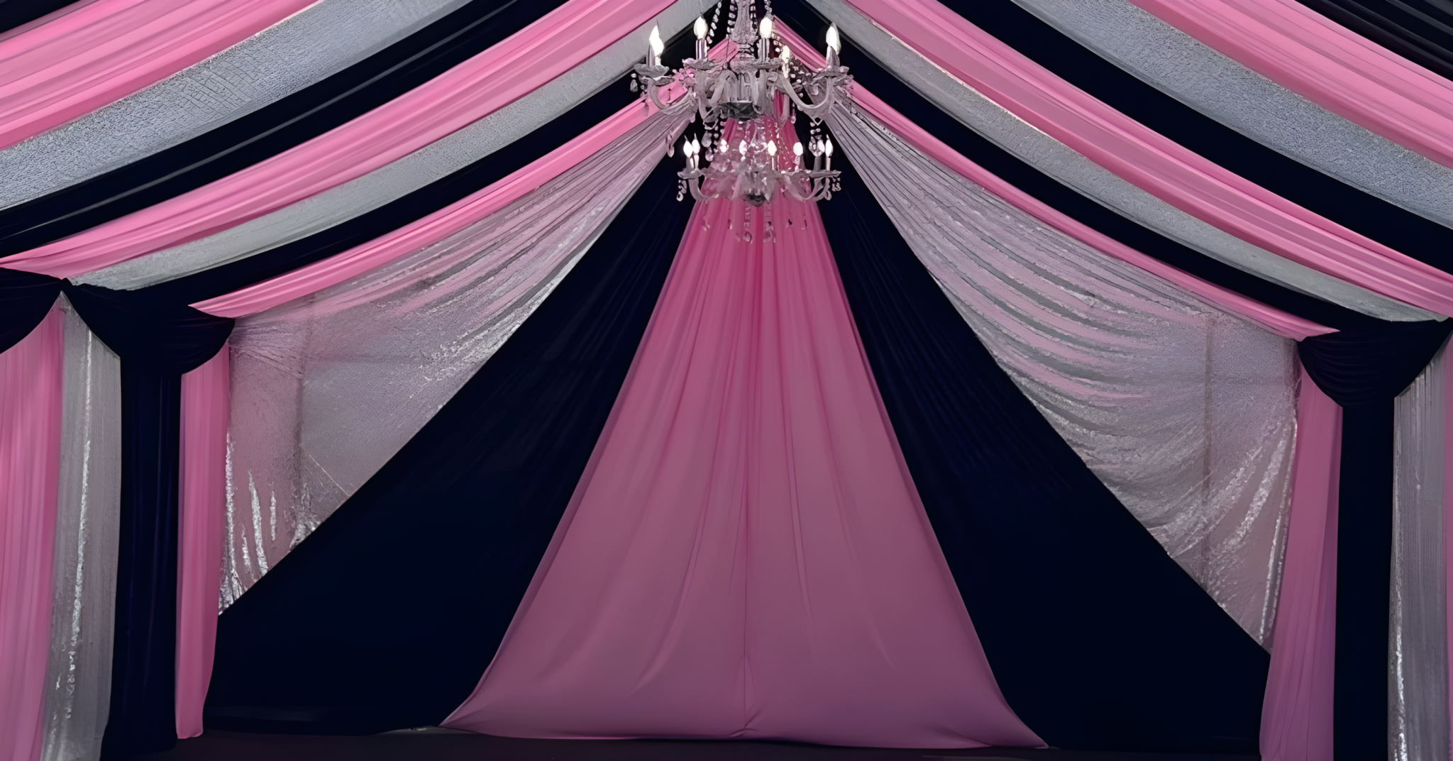 Full-wall draping available as a Clear Tent add-on